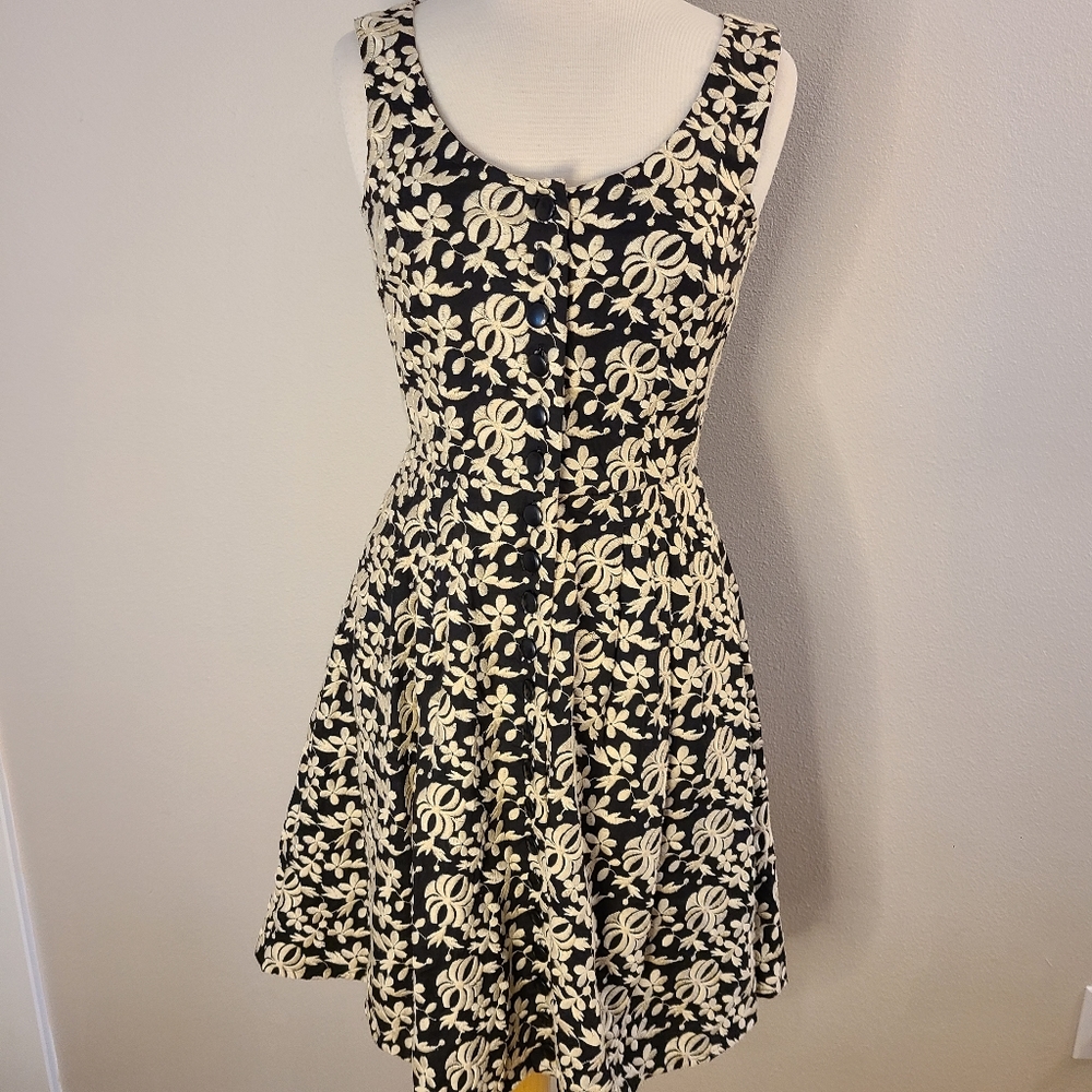 Betsey Johnson Embroidered Fit and Flair Dress